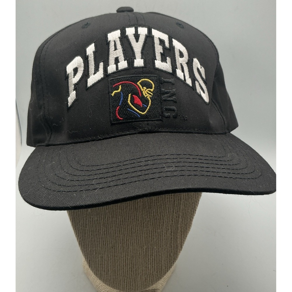 Vintage 1990s NFLPA Logo, "PLAYERS Inc" Black Strapback Hat